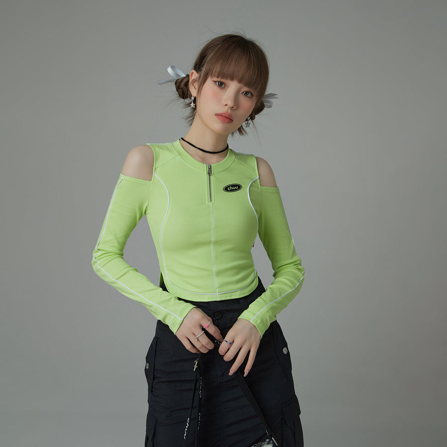 CHUU Colored Off-Shoulder T-Shirt