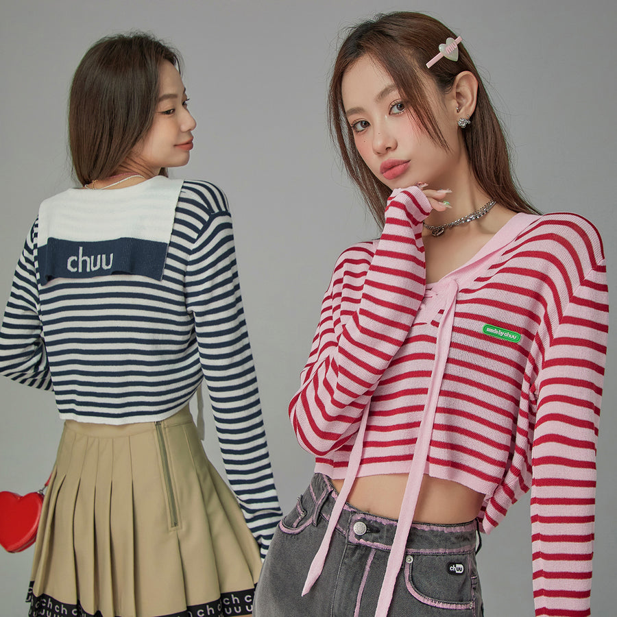 CHUU Sailor Striped Knit Sweater