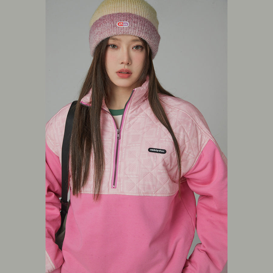 CHUU Winter Wonderland Half Zip-Up Sweatshirt