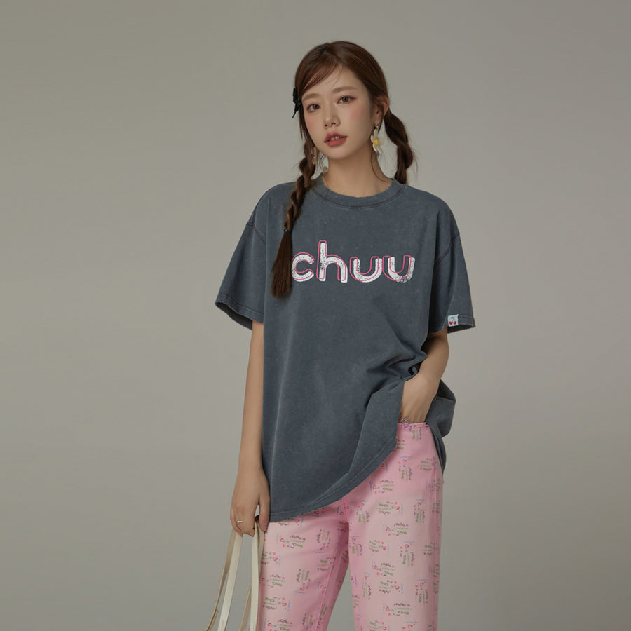 CHUU Chuu Embroidered Loose-Fit T-Shirt