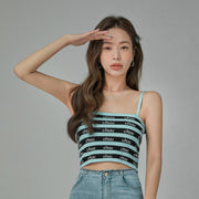 Chuu Logo Stripes Crop Cami Top