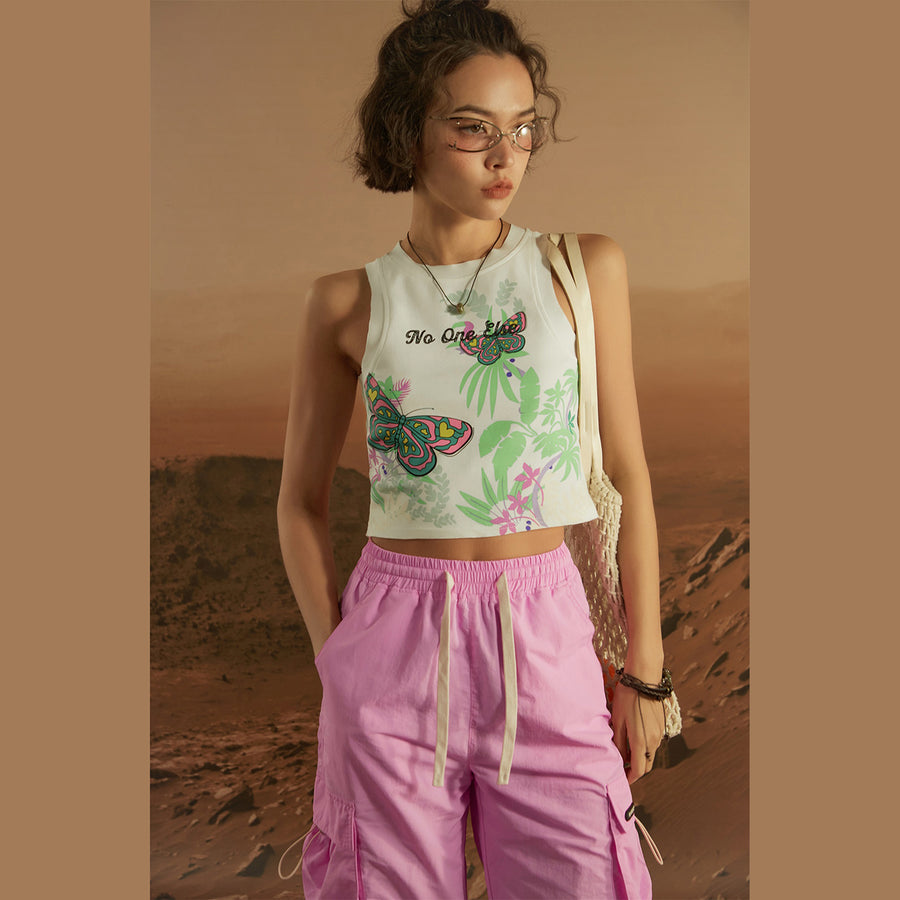 CHUU Butterfly Crop Top