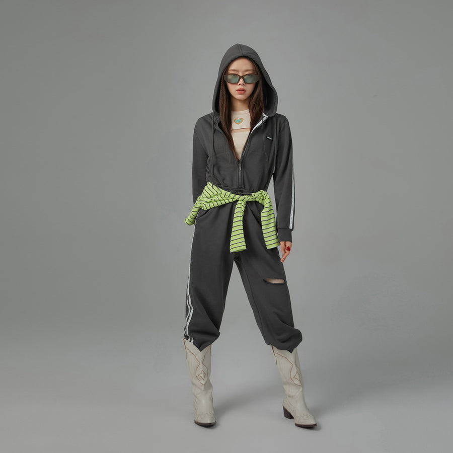 CHUU Hoodie Zip-Up Jogger Jumpsuit