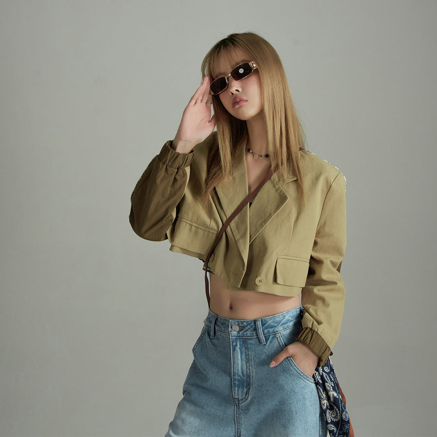 CHUU Noe Cropped Blazer Outer Jacket