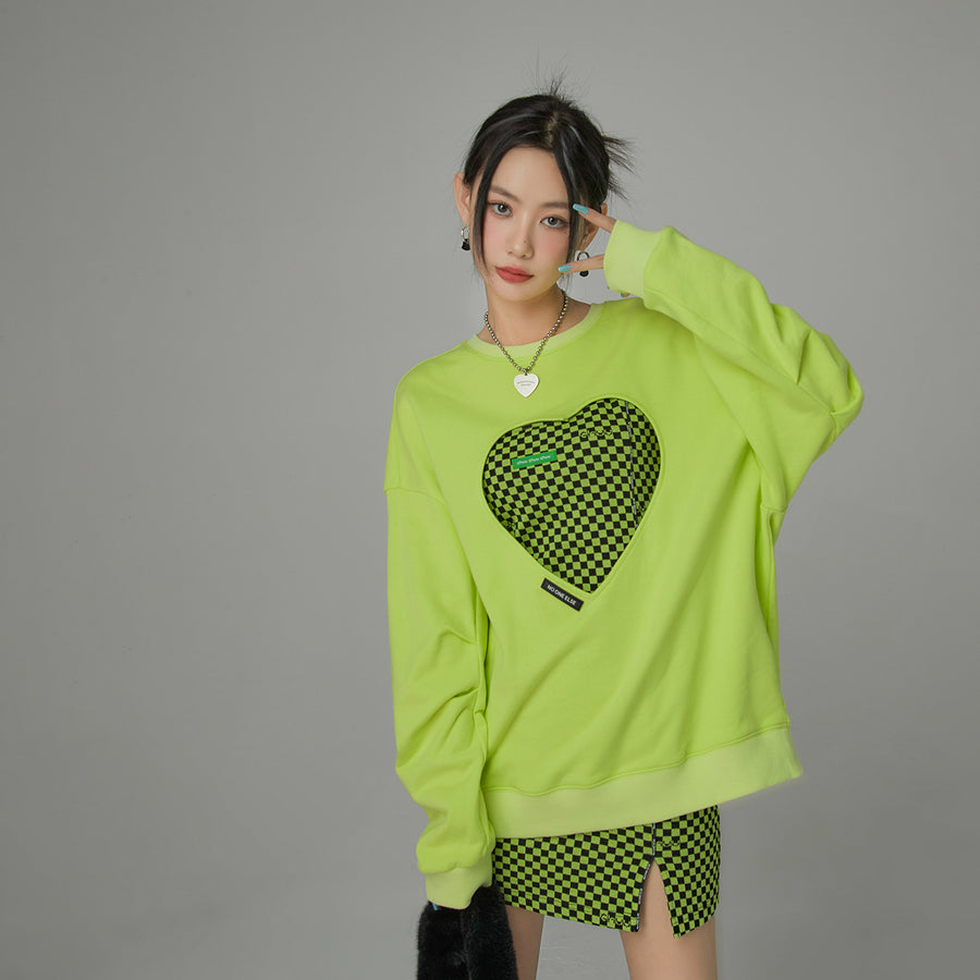 CHUU Show Me Your Heart Cutout Sweatshirt