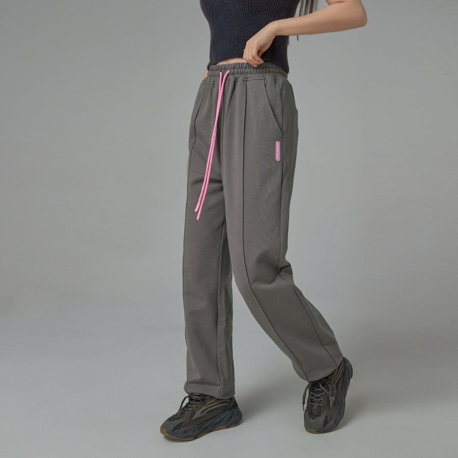 CHUU Hype Girl String Cotton Wide Pants