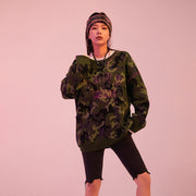 On The Right Track Hot Girl Camouflage Knit Sweatshirt