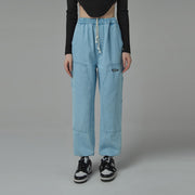 String Denim Jogger Pants