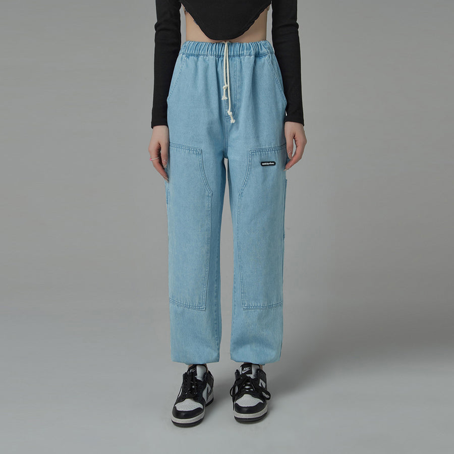 CHUU String Denim Jogger Pants