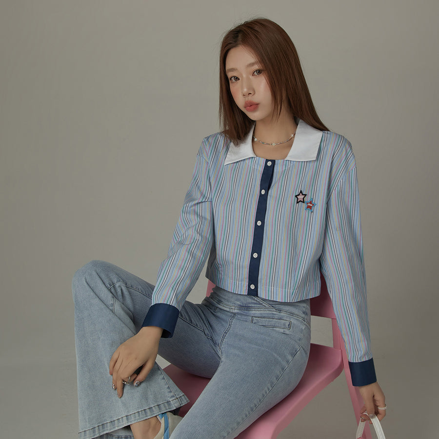 CHUU Star Line Collar Shirt