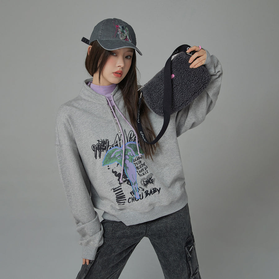 CHUU Here We Go Again String Loose Fit Sweatshirt