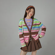 Planet Chuu Embroidered Stripe Cardigan