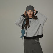 Color Matching Line Loose Fit Sweatshirt