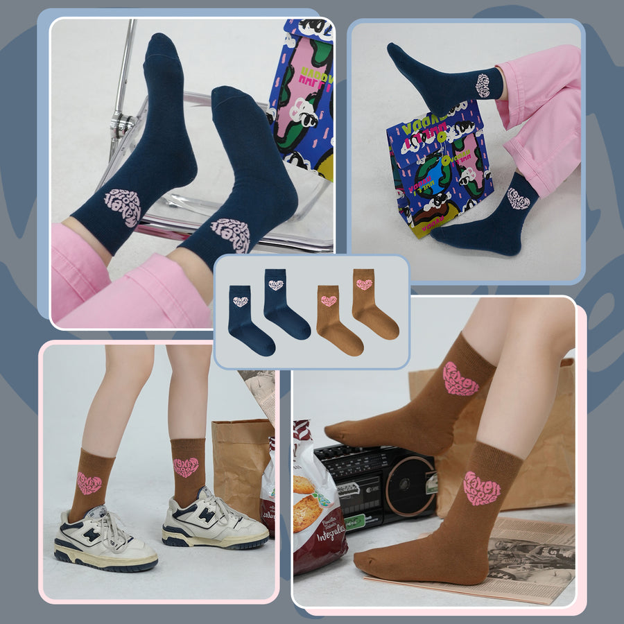 CHUU Make It! Heart Logo socks