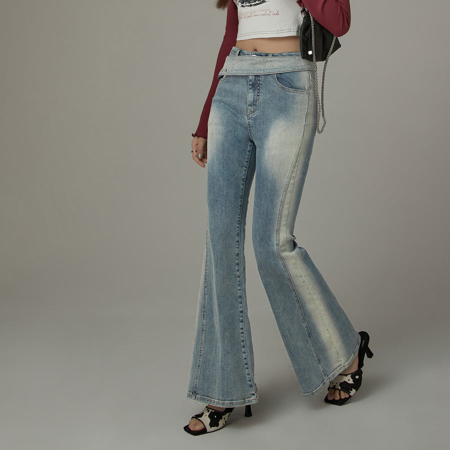 CHUU Washed Bootcut Denim Jeans