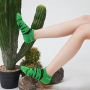 Green Zebra Fake Socks