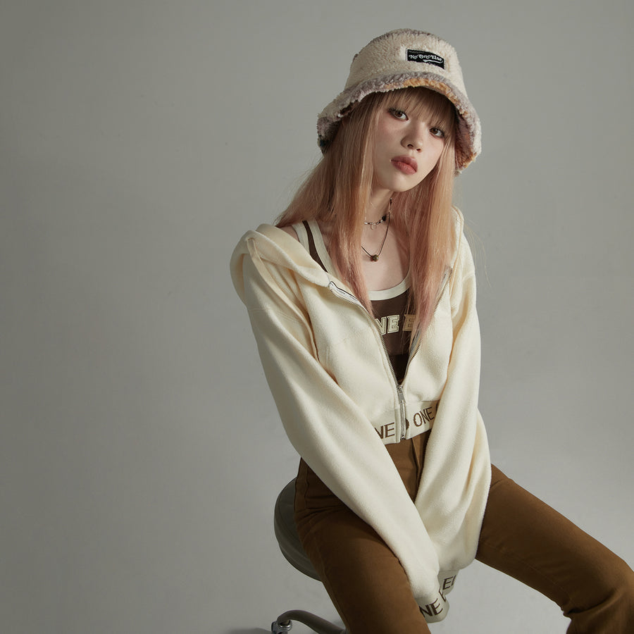 CHUU Camouflage Fleece Bucket Hat