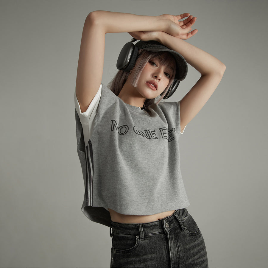 CHUU Noe Logo Crop Sleevless Top