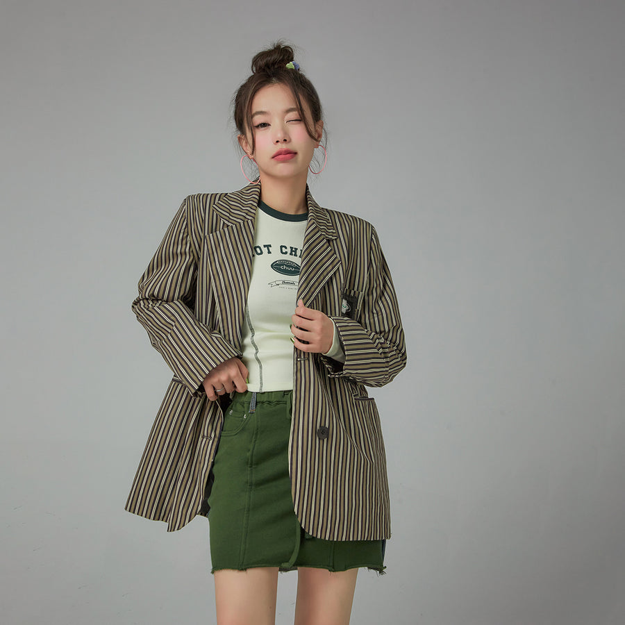 CHUU Boss Girl Striped Suit Jacket