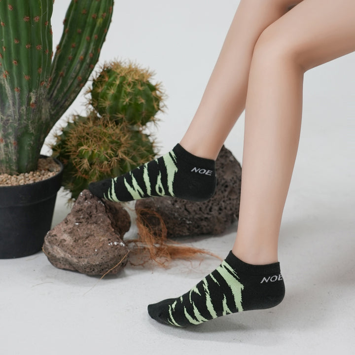 Green Zebra Fake Socks